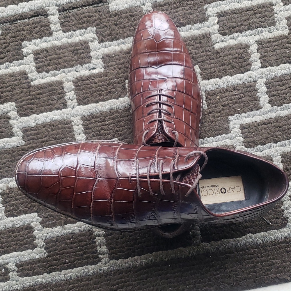 Caporicci Men's Brown  Pattern Shoes - Picture 2 of 7